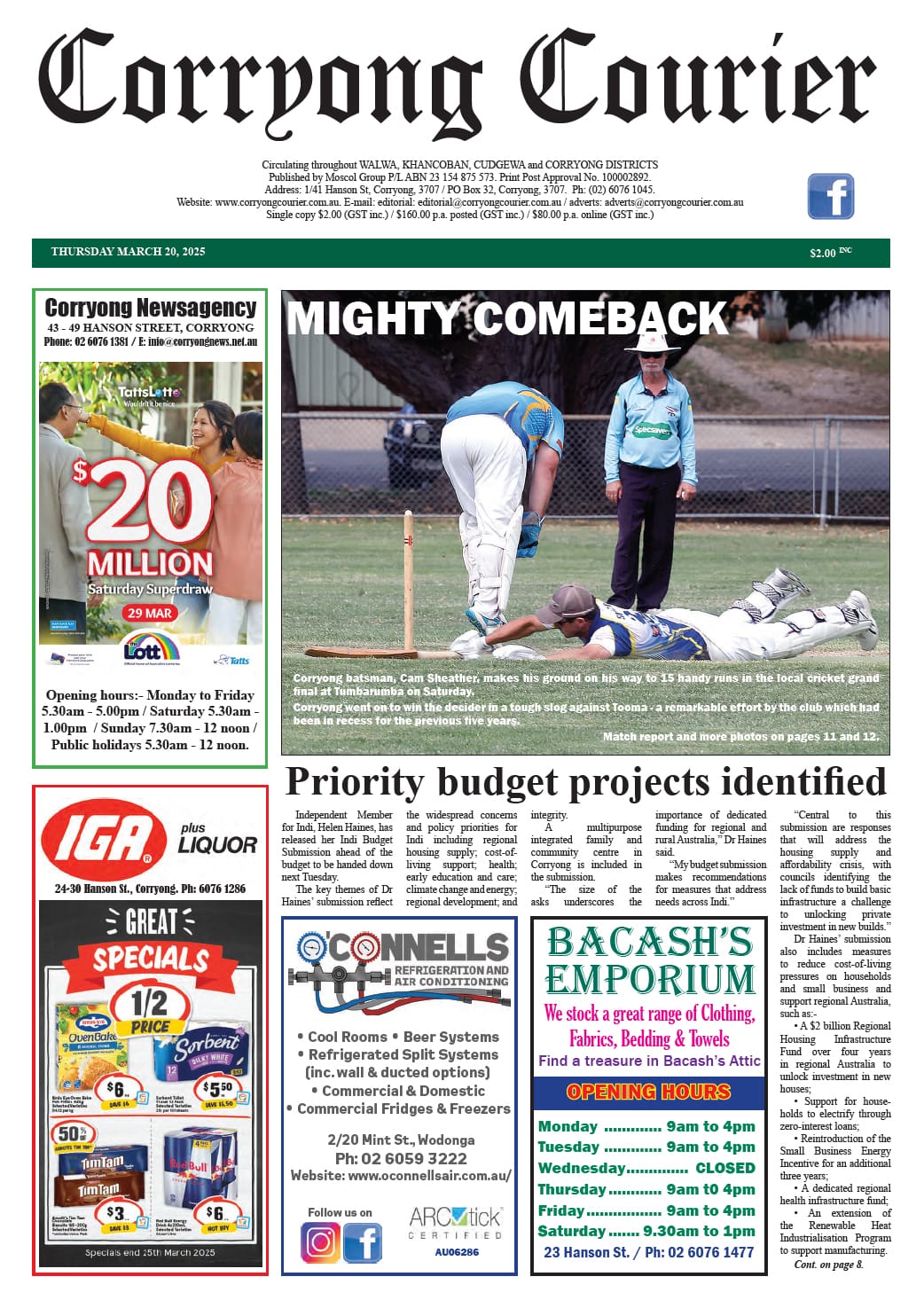 Corryong Courier 20 March 2025
