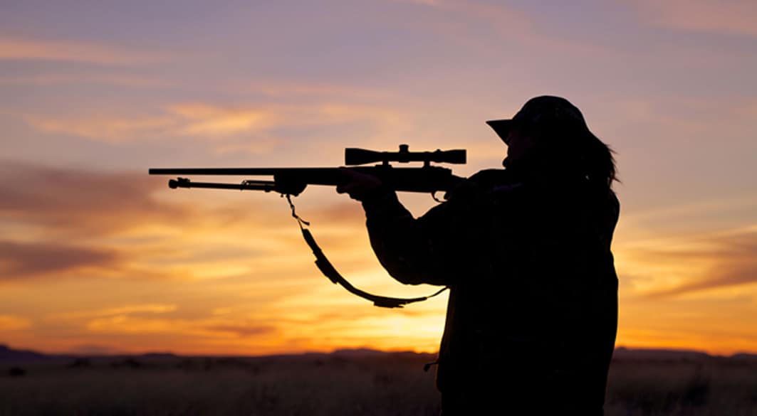 Shooter at sunset