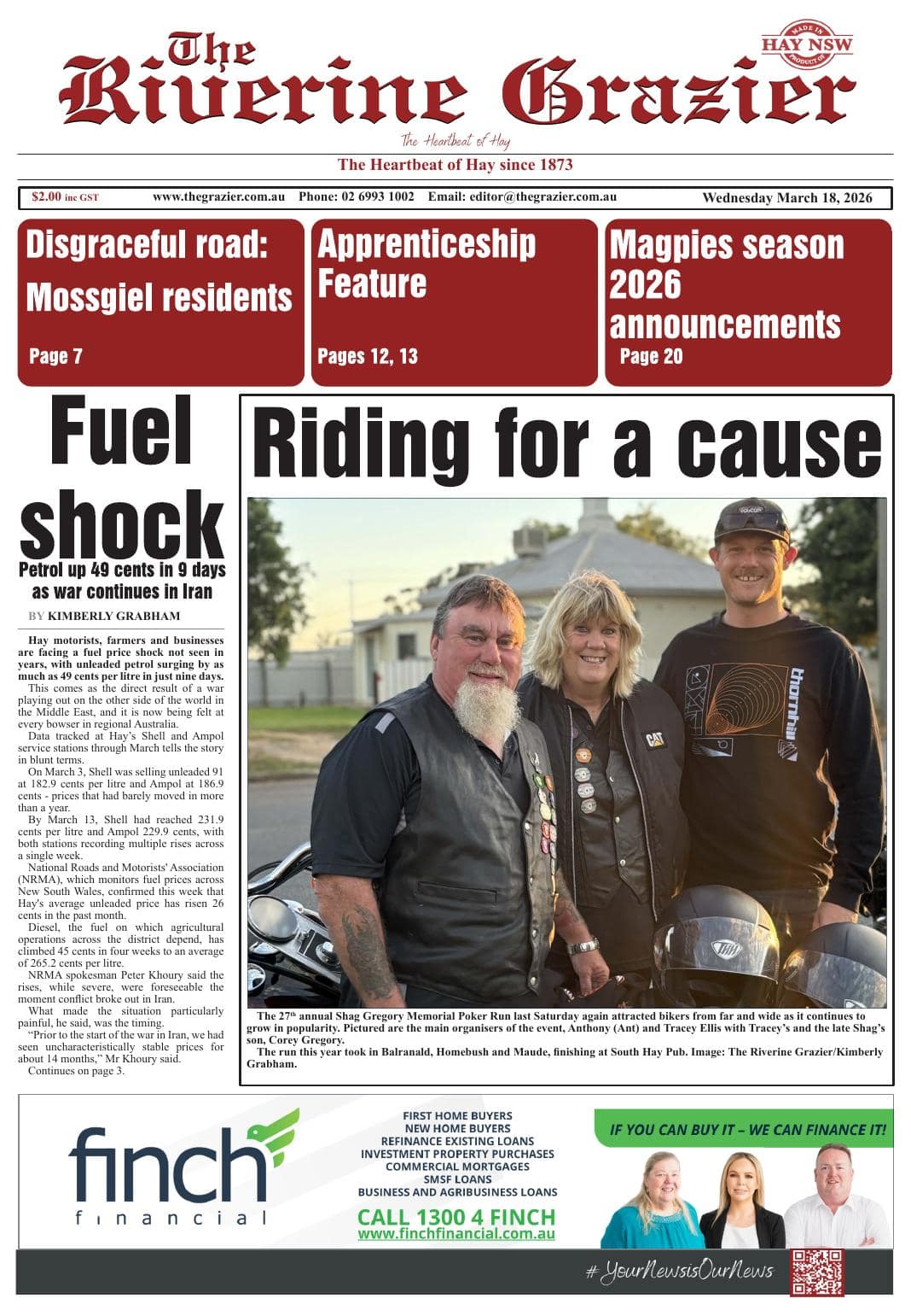 The Riverine Grazier, 18 March 2026 I Australian Rural & Regional News