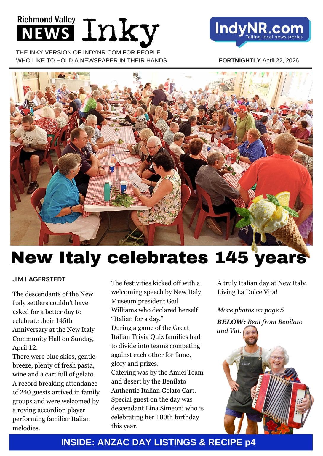 Richmond Valley News INKY, 22 April 2026