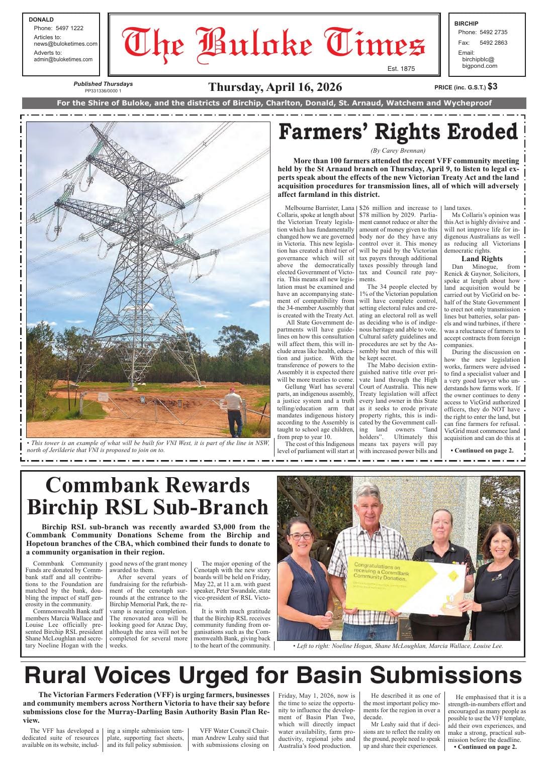 The Buloke Times, 16 April 2026