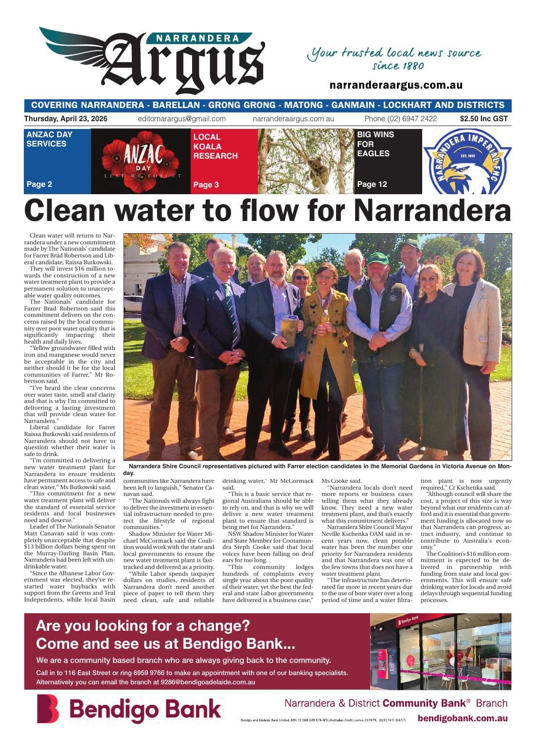 Narrandera Argus, 23 April 2026
