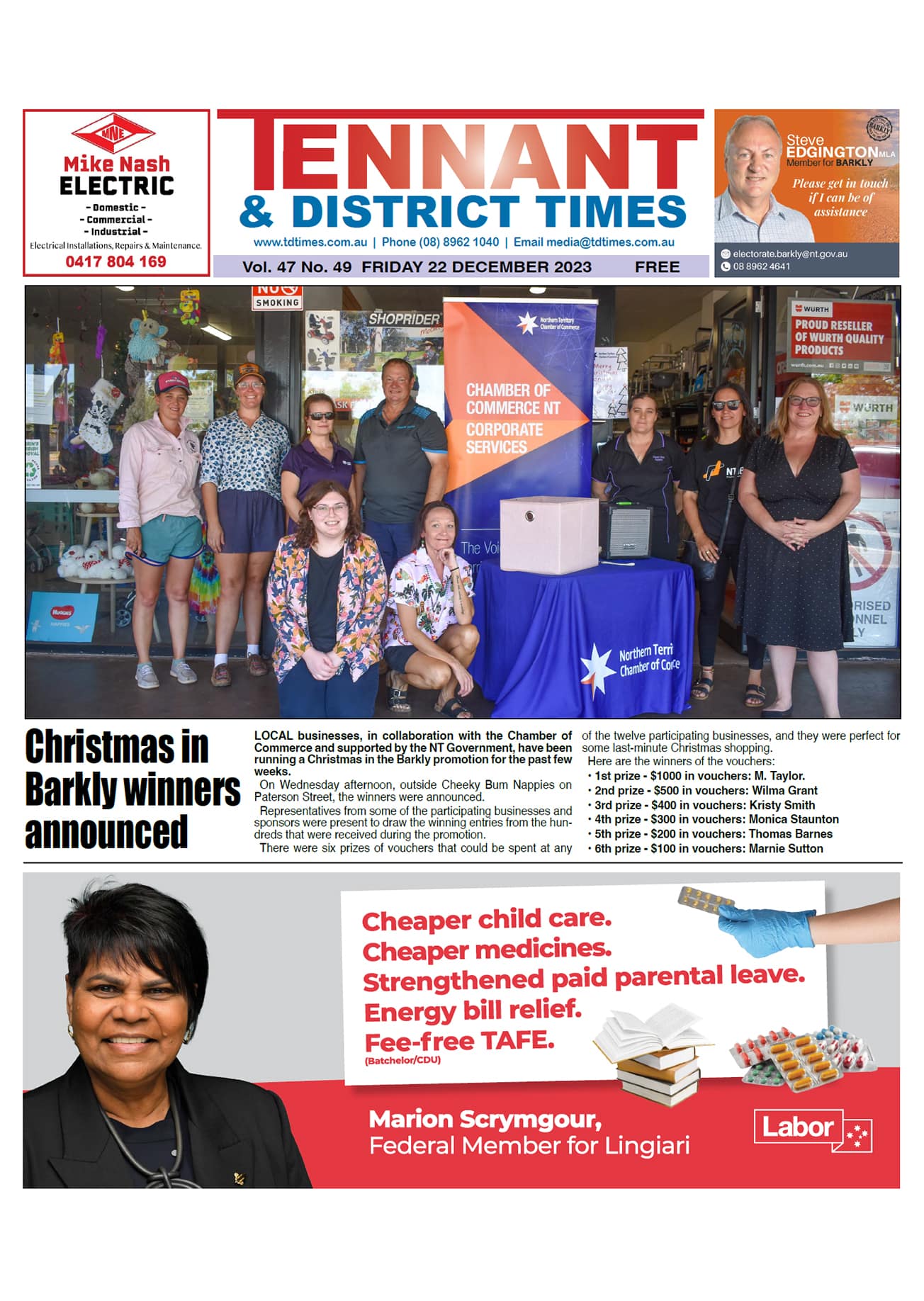 Tennant & District Times 22 December 2023