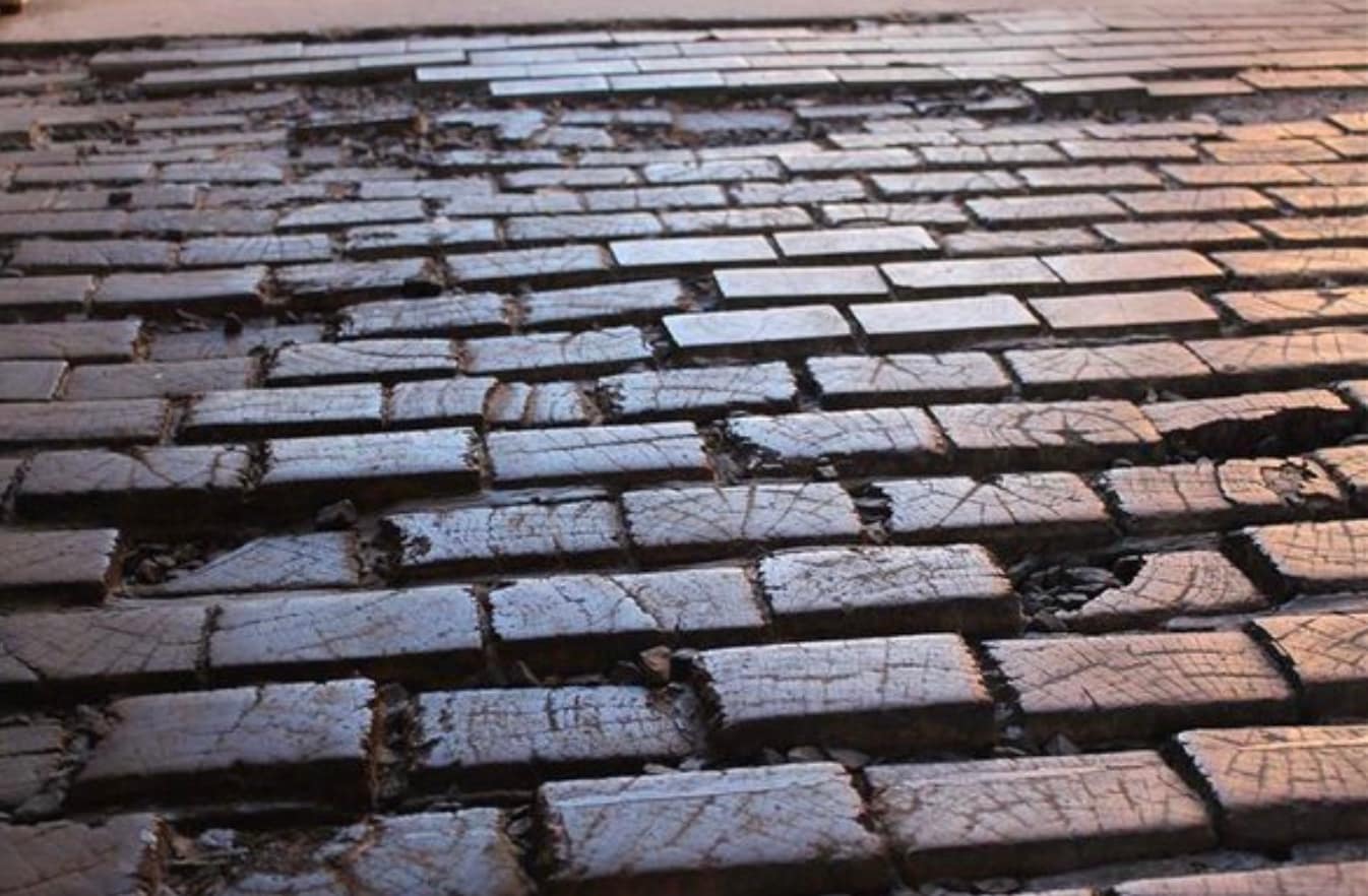 Wooden road blocks