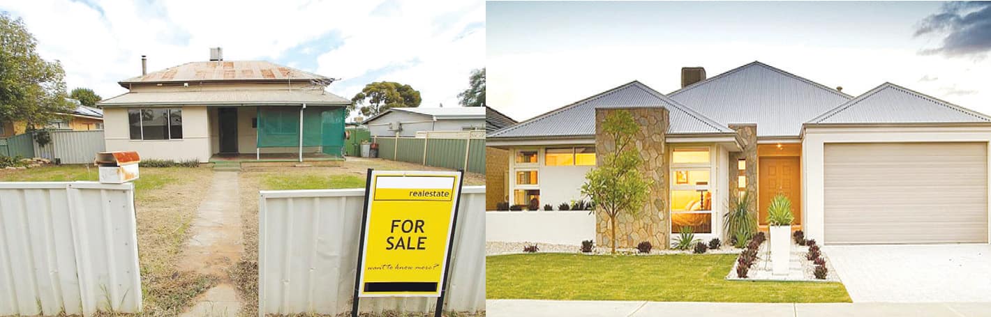 Old and new house