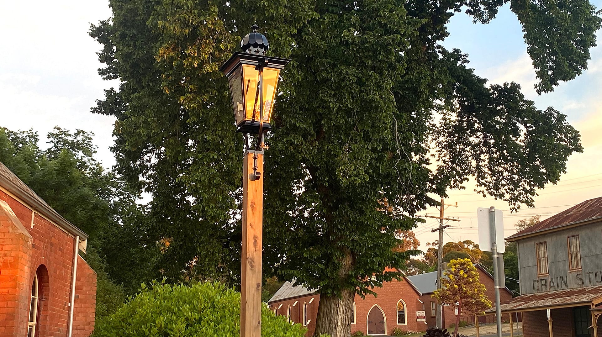 The new version of the Maldon Town Lamp at Sunday House.