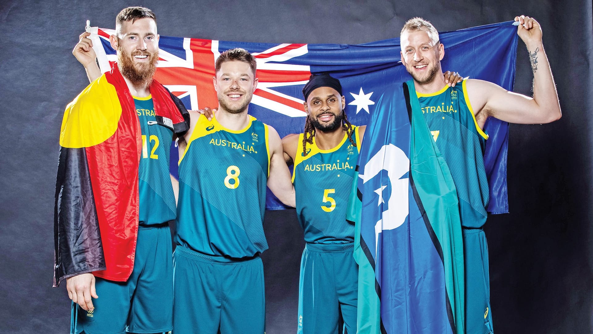 Patty Mills and teammates