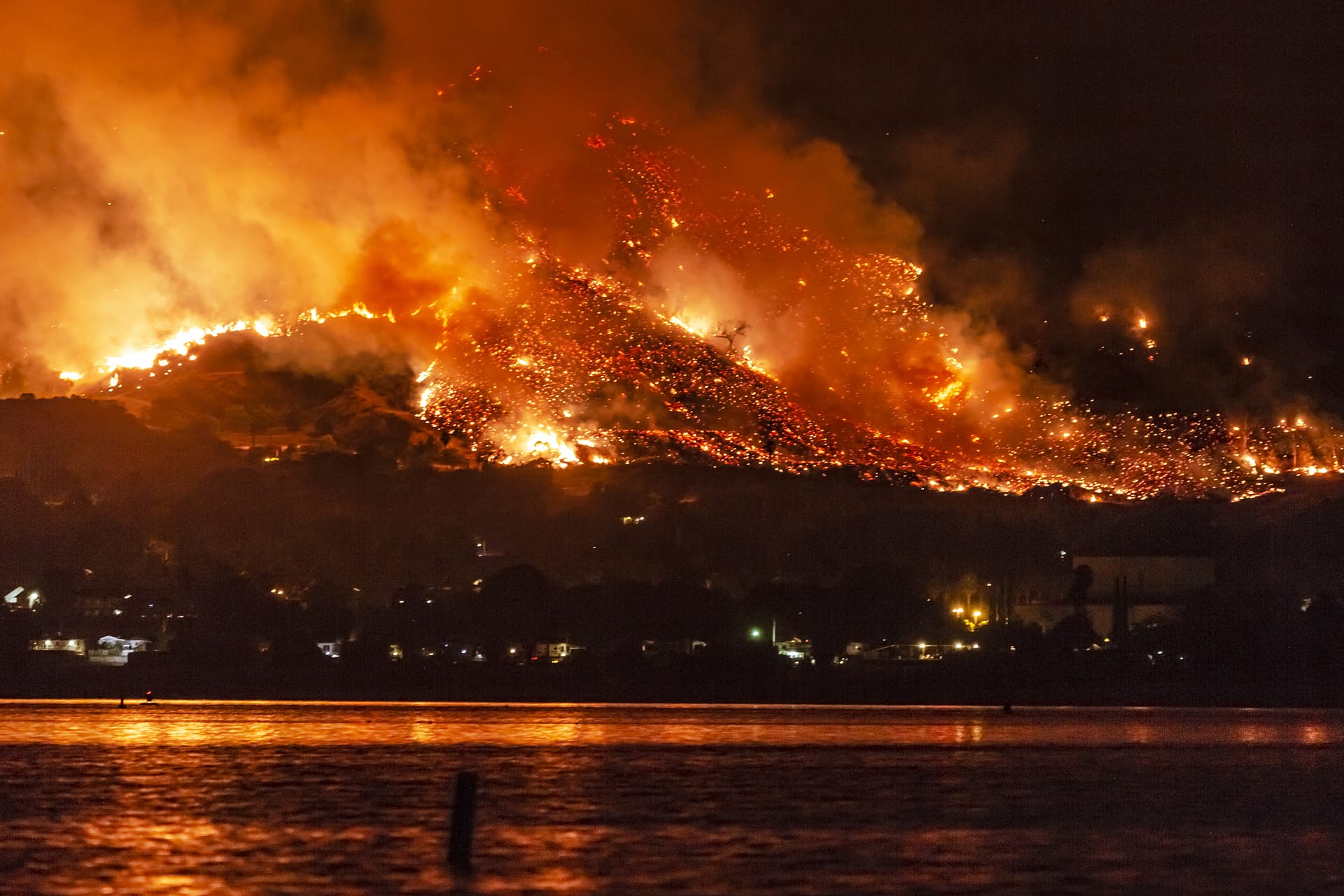Wildfire near Lake Elsinore, California 2018