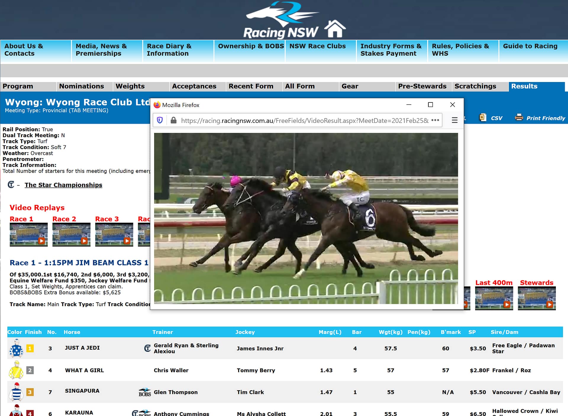 Racinf NSW screen