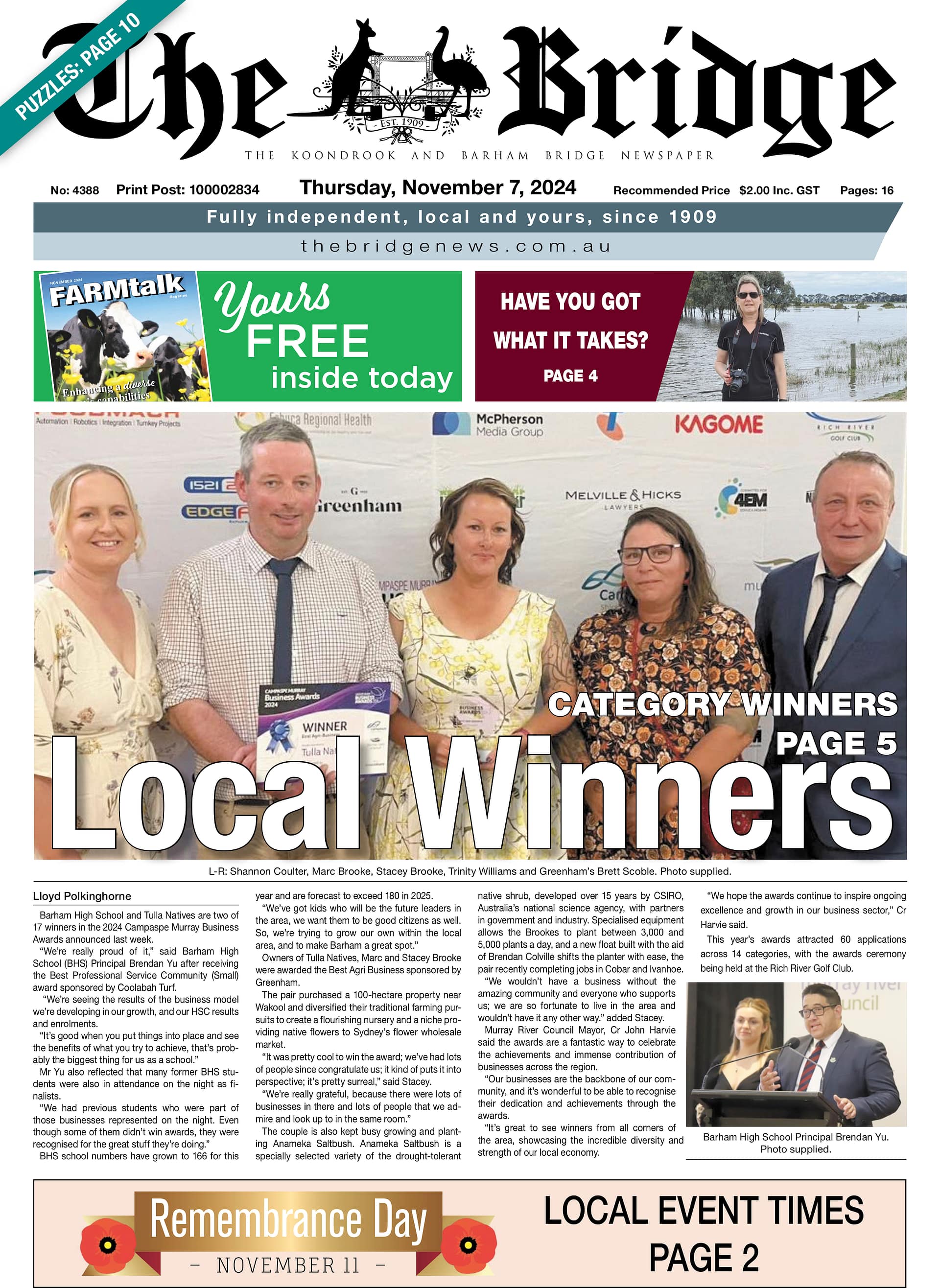 The Koondrook and Barham Bridge Newspaper 7 November 2024