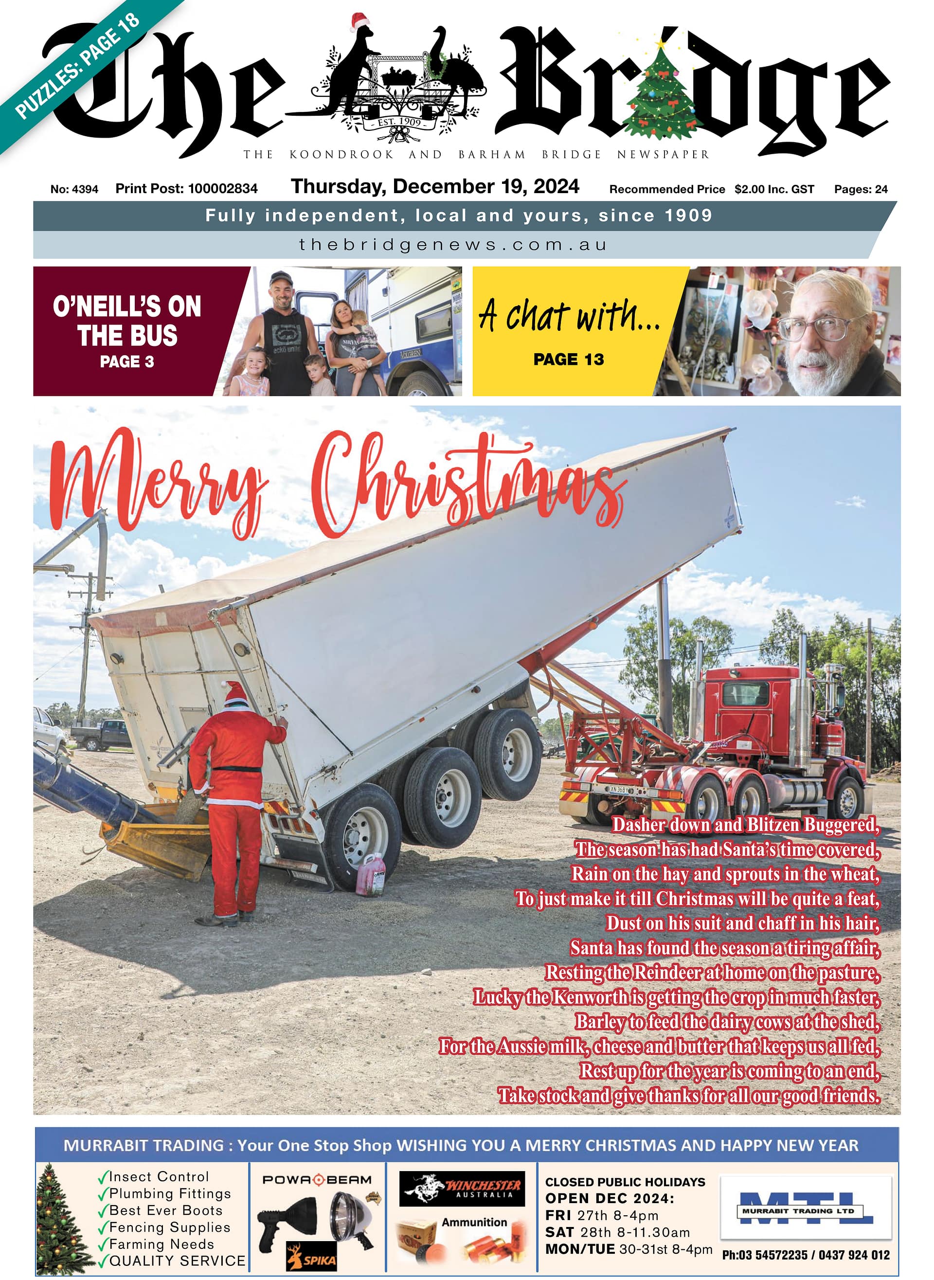 The Koondrook and Barham Bridge Newspaper 19 December 2024