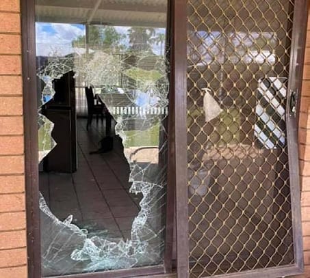 Broken in door