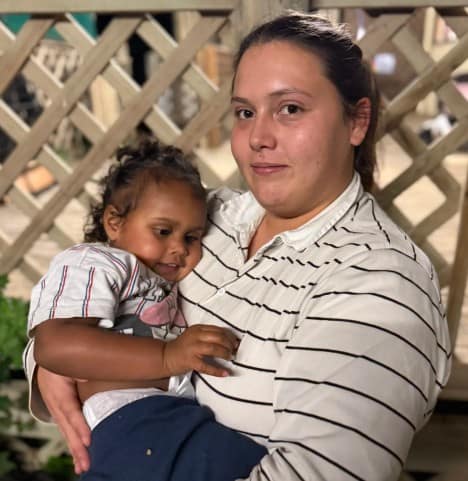 Michaela Dalton with her daughter, Paisley