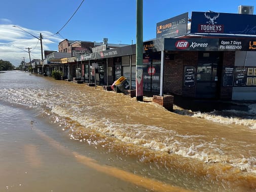Woodburn during flood