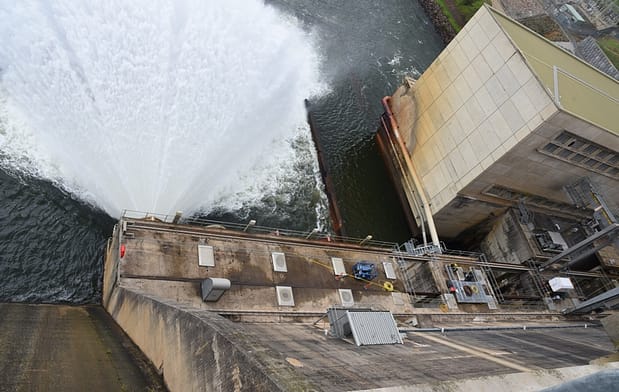 The spillway of the Hume Dam