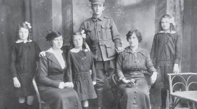 Fourteen year old James (Jim) Martin with his family. Hopefully this ANZAC story will never be repeated