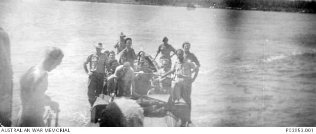 Members of Z Force on Operation Copper about to depart Aitape for Muschu Island