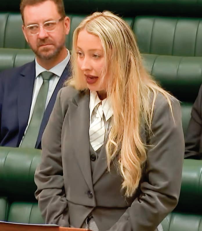 DEBUT... Member for Narungga Chantelle Thomas makes her maiden speech in state parliament