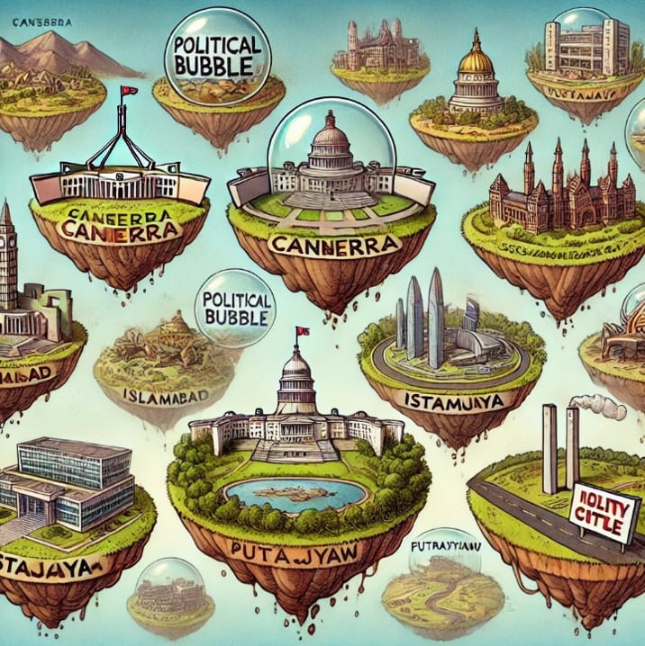 Political bubble capitals cartoon