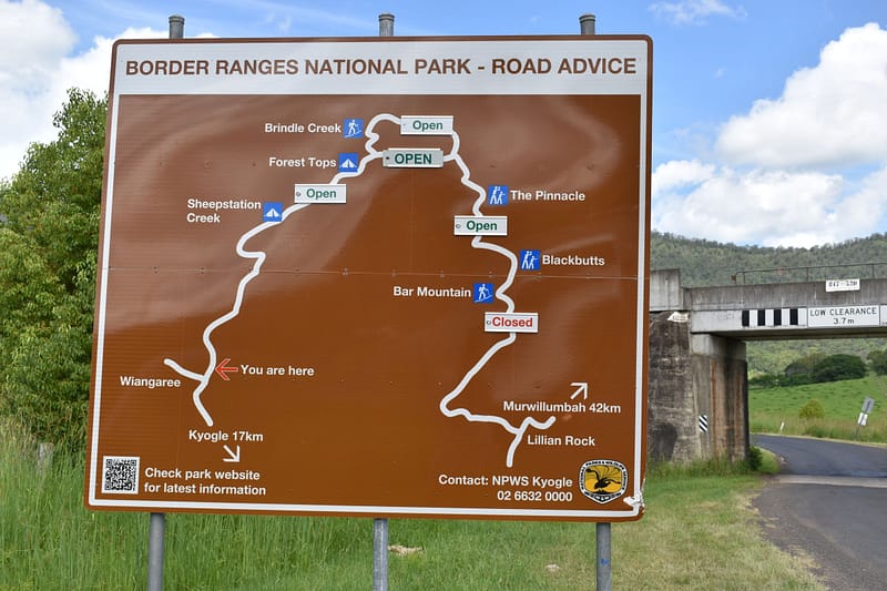Border Ranges NP road advice