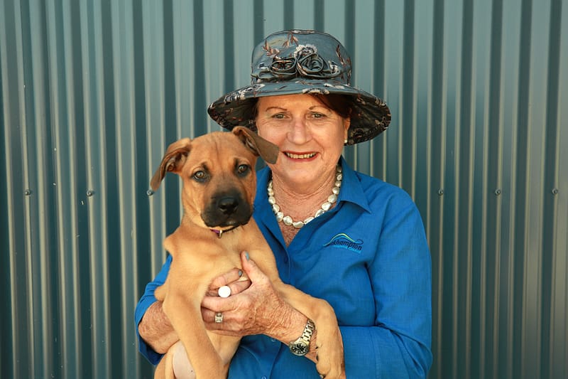 Cr Smith with pup