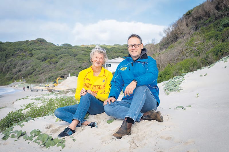 Sue Bussell and Mark Williamson at Ocean Beach.
