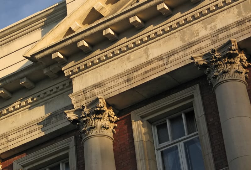 European bank facade