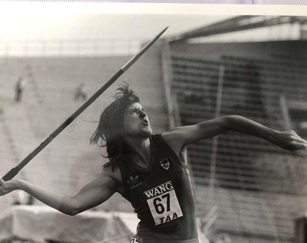 Jo Cubit throwing javelin