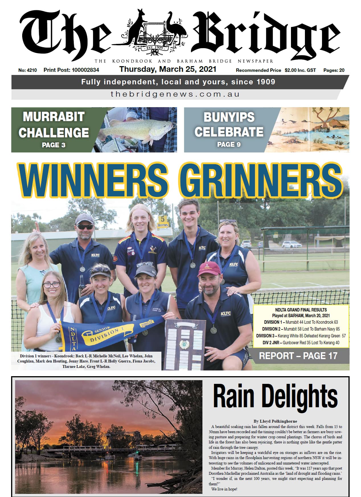 The Koondrook and Barham Bridge Newspaper, 25 March 2021