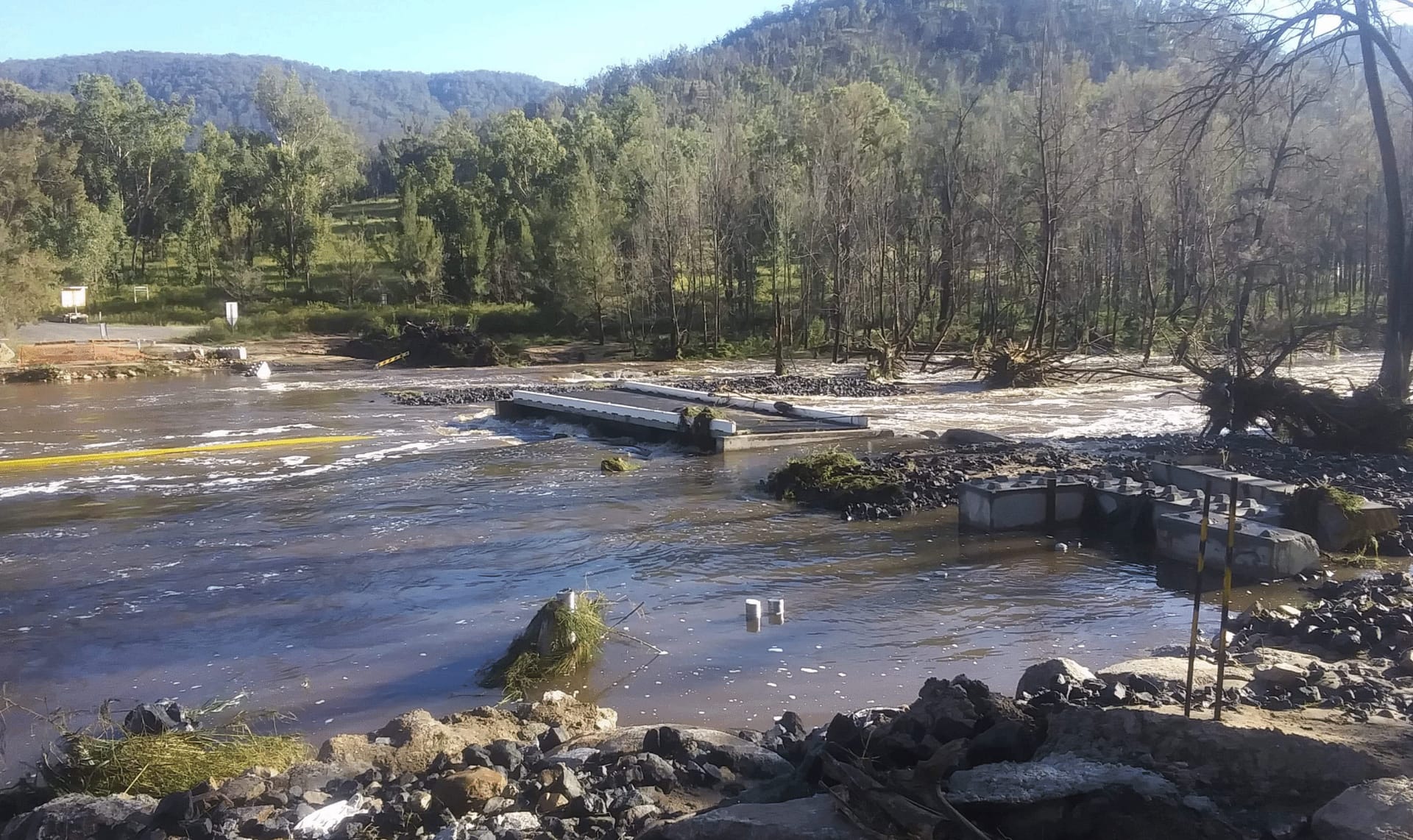 Mann River causeway washed away