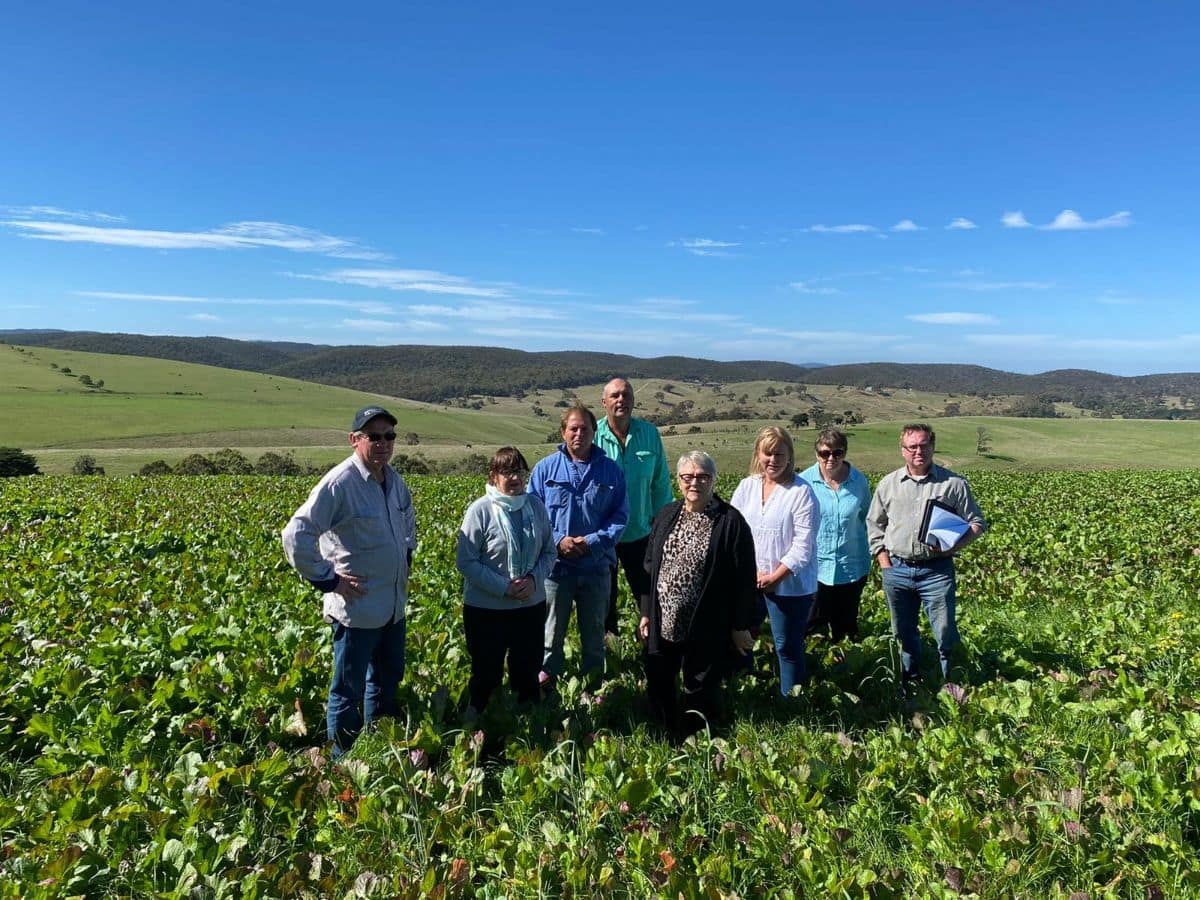 Bev McArthur meeting with concerned farmers