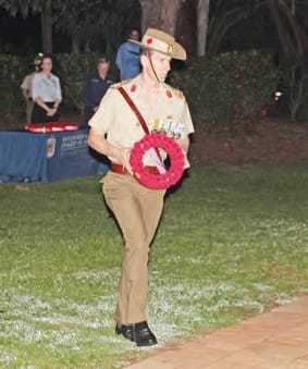 Brigadier Ascough laying wreath