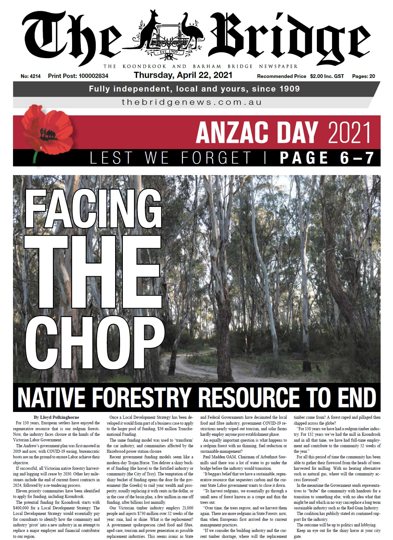 The Koondrook and Barham Bridge Newspaper 22 April 2021