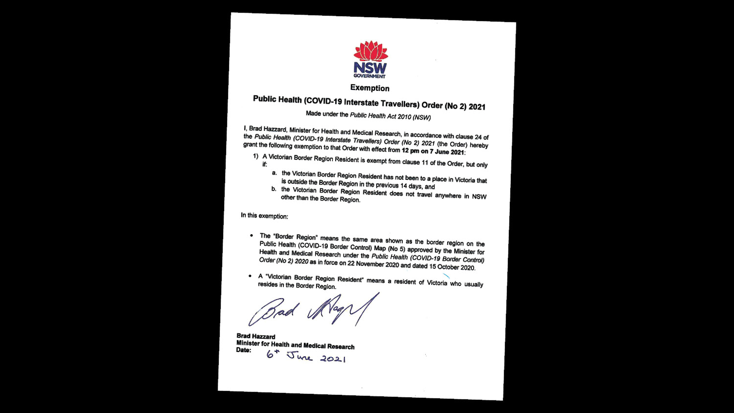 Border hindered notice