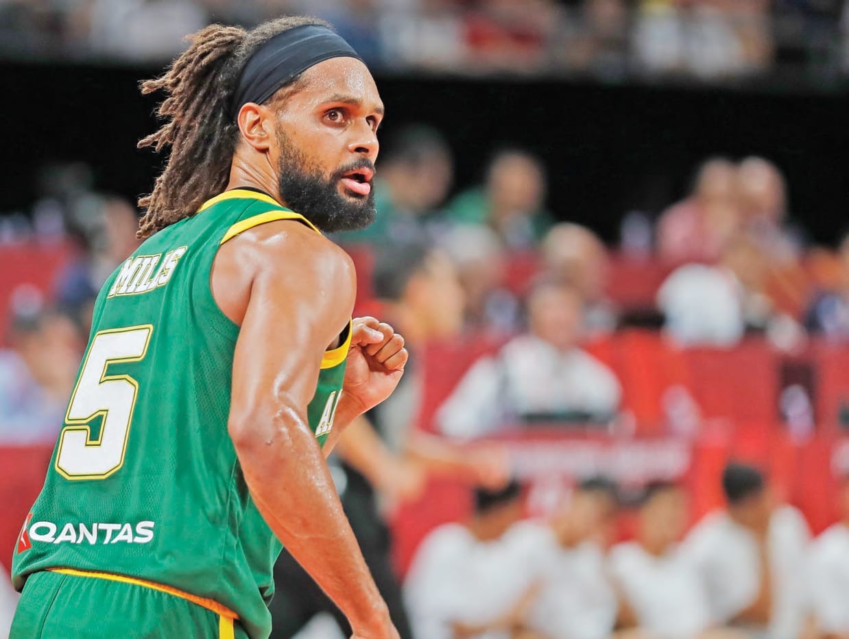 Patty Mills on the basketball court