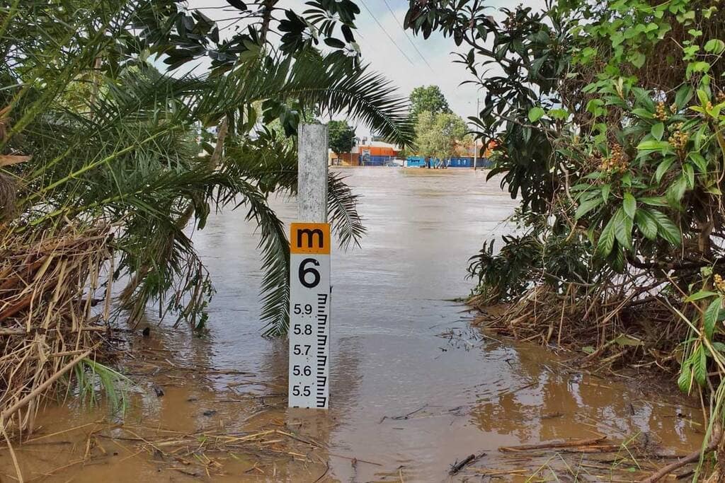 Flood Level marker at Murwillumbah