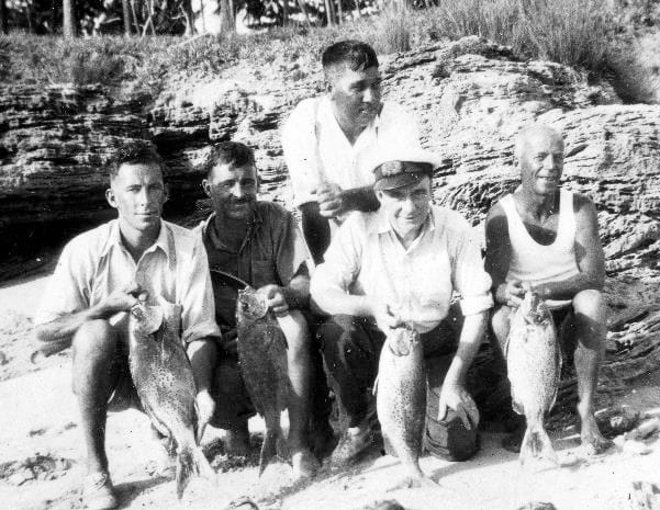 Gower Wilson and fishermen