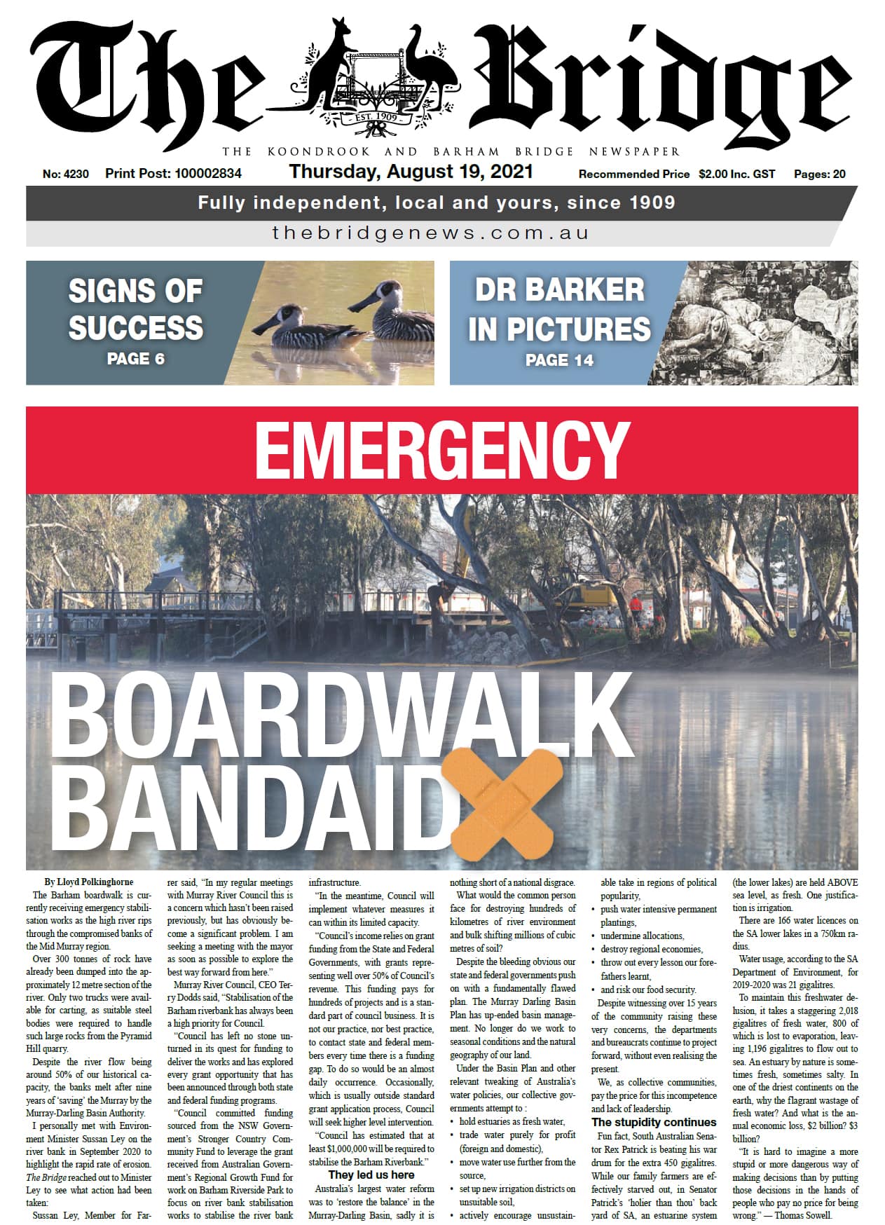 The Koondrook and Barham Bridge Newspaper 19 August 2021