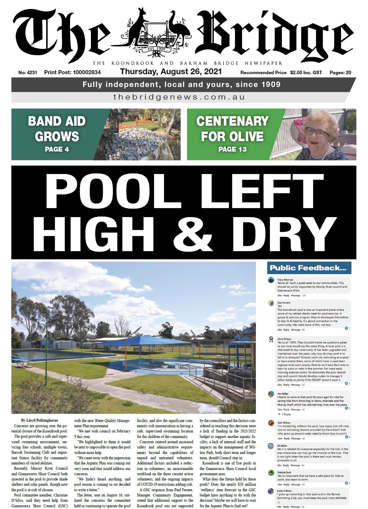 The Koondrook and Barham Bridge Newspaper 26 August 2021