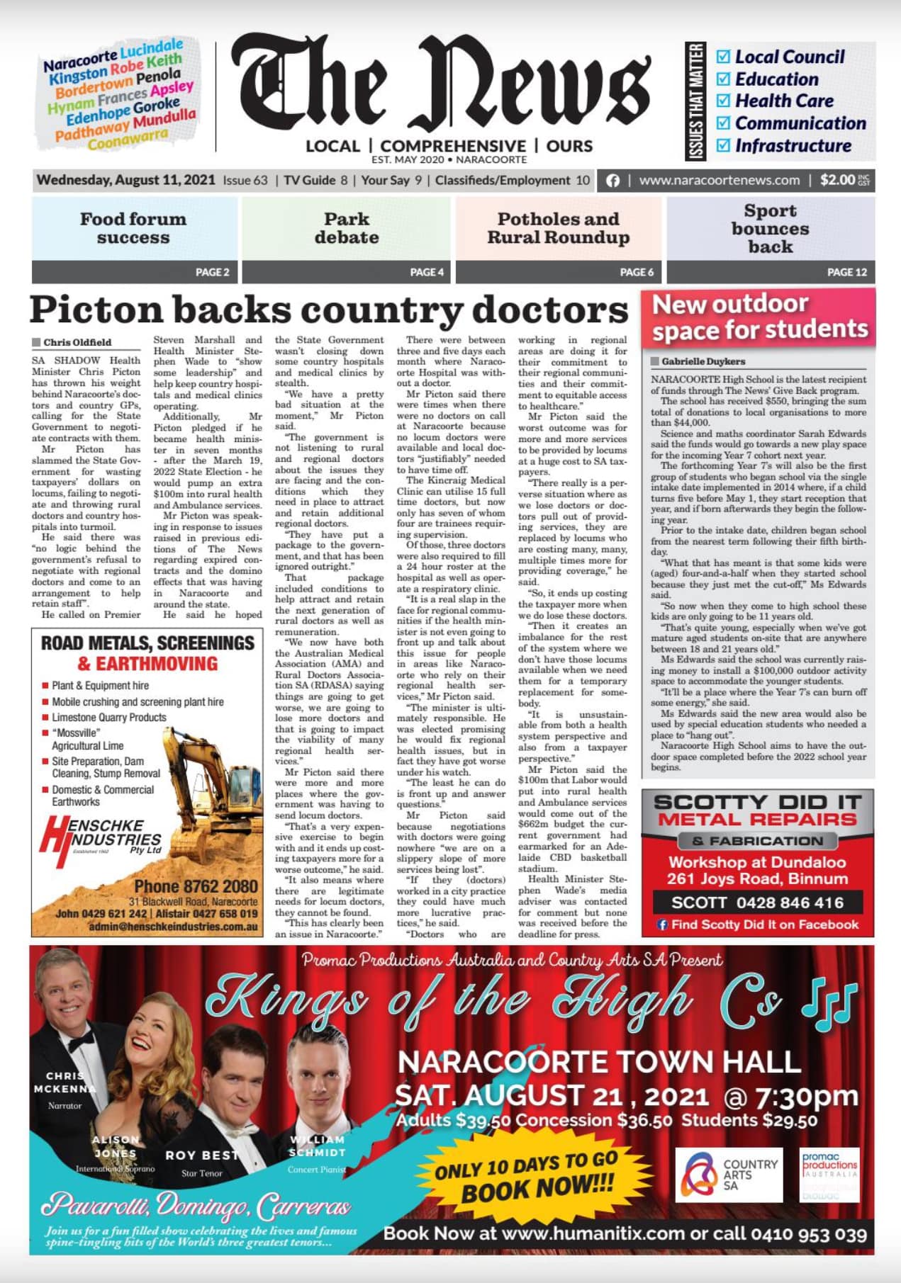 Naracoorte Community News 11 August 2021