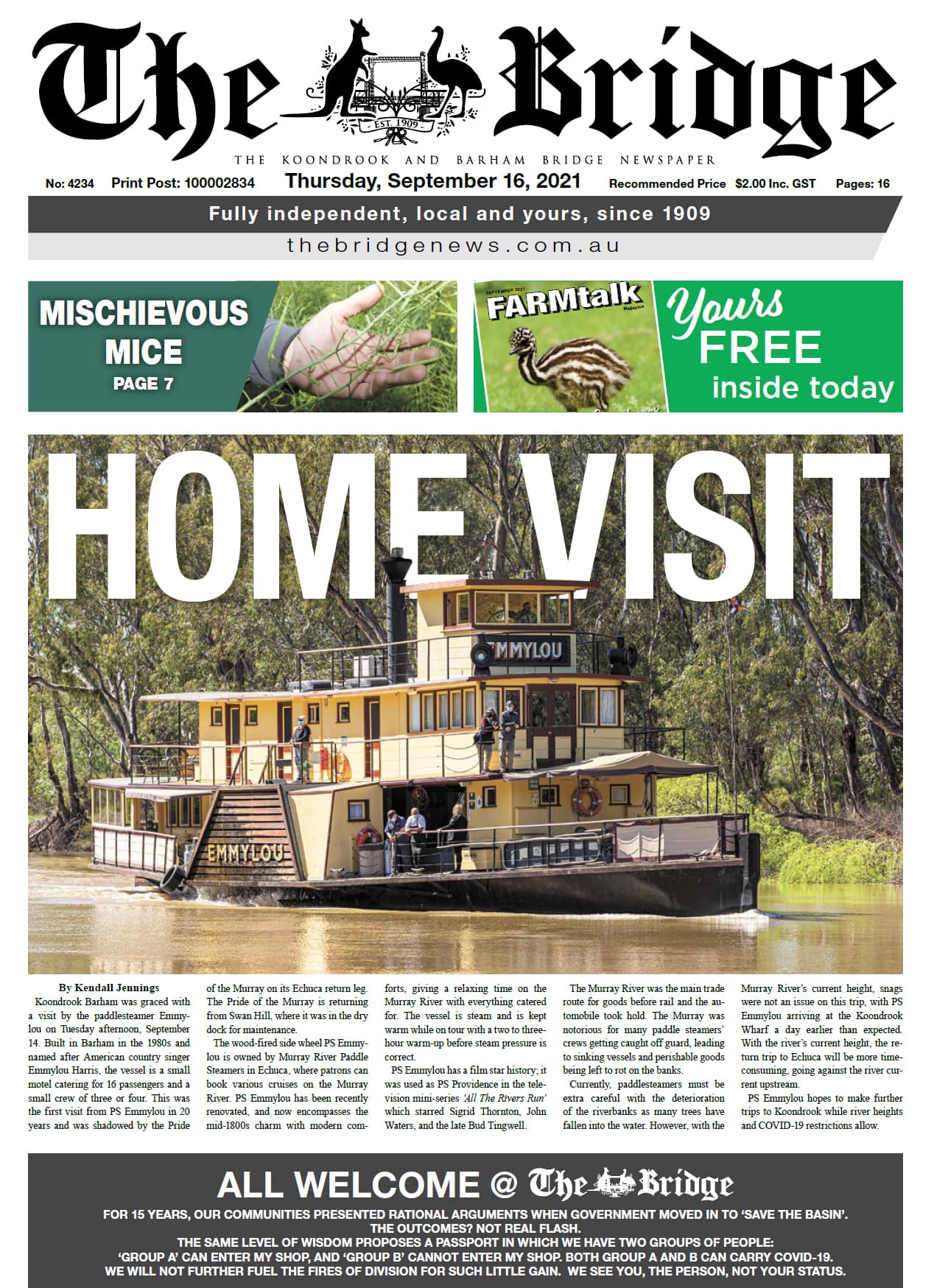 The Koondrook and Barham Bridge Newspaper 16 September 2021