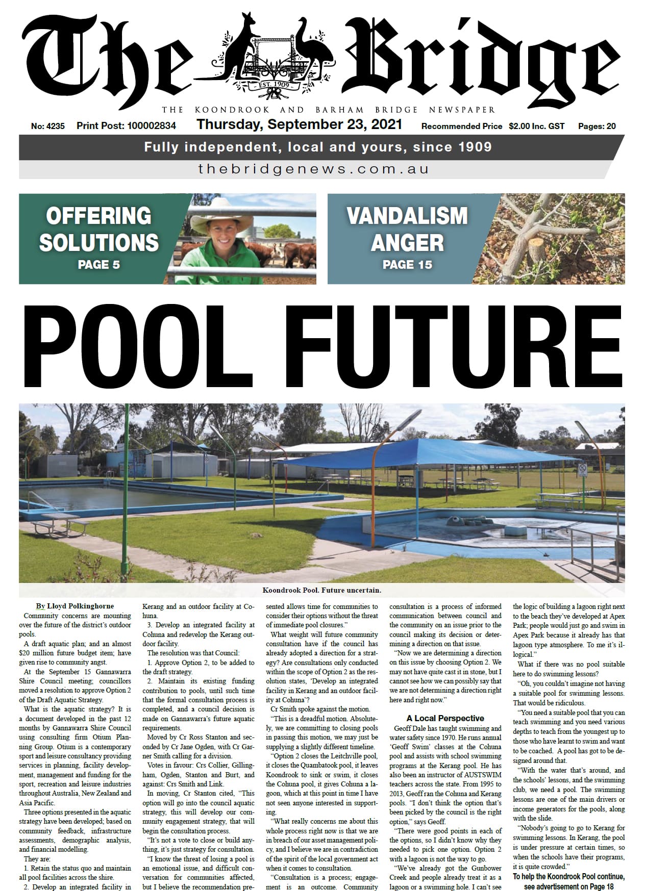 The Koondrook and Barham Bridge Newspaper 23 September 2021