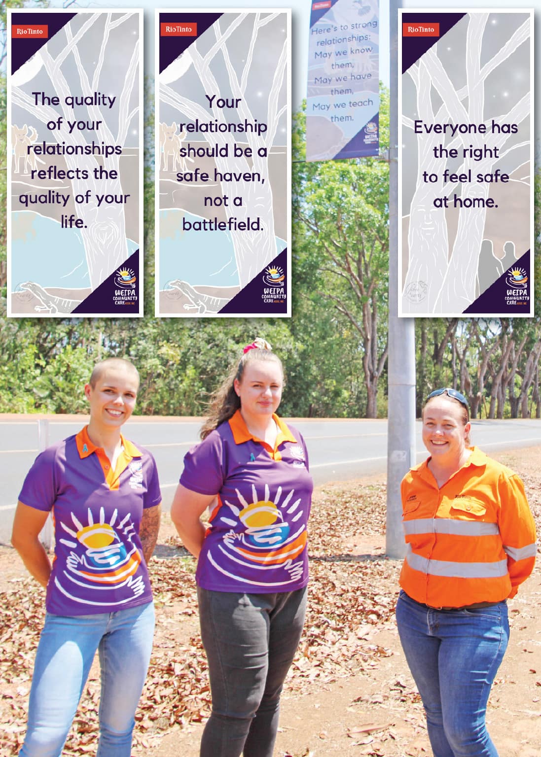 Anti domestic violence banners