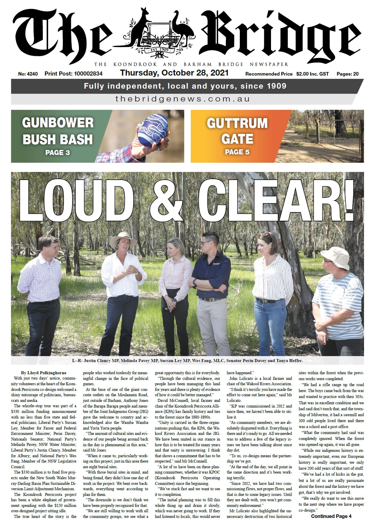The Koondrook and Barham Bridge Newspaper 28 October 2021