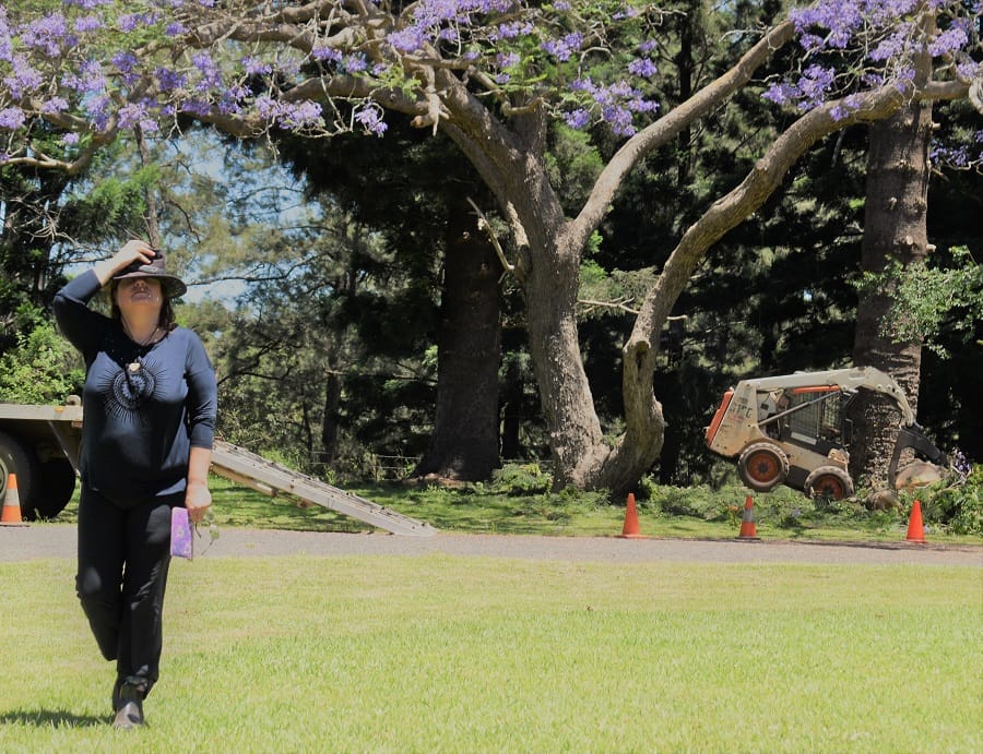 Marion Conrow and tree
