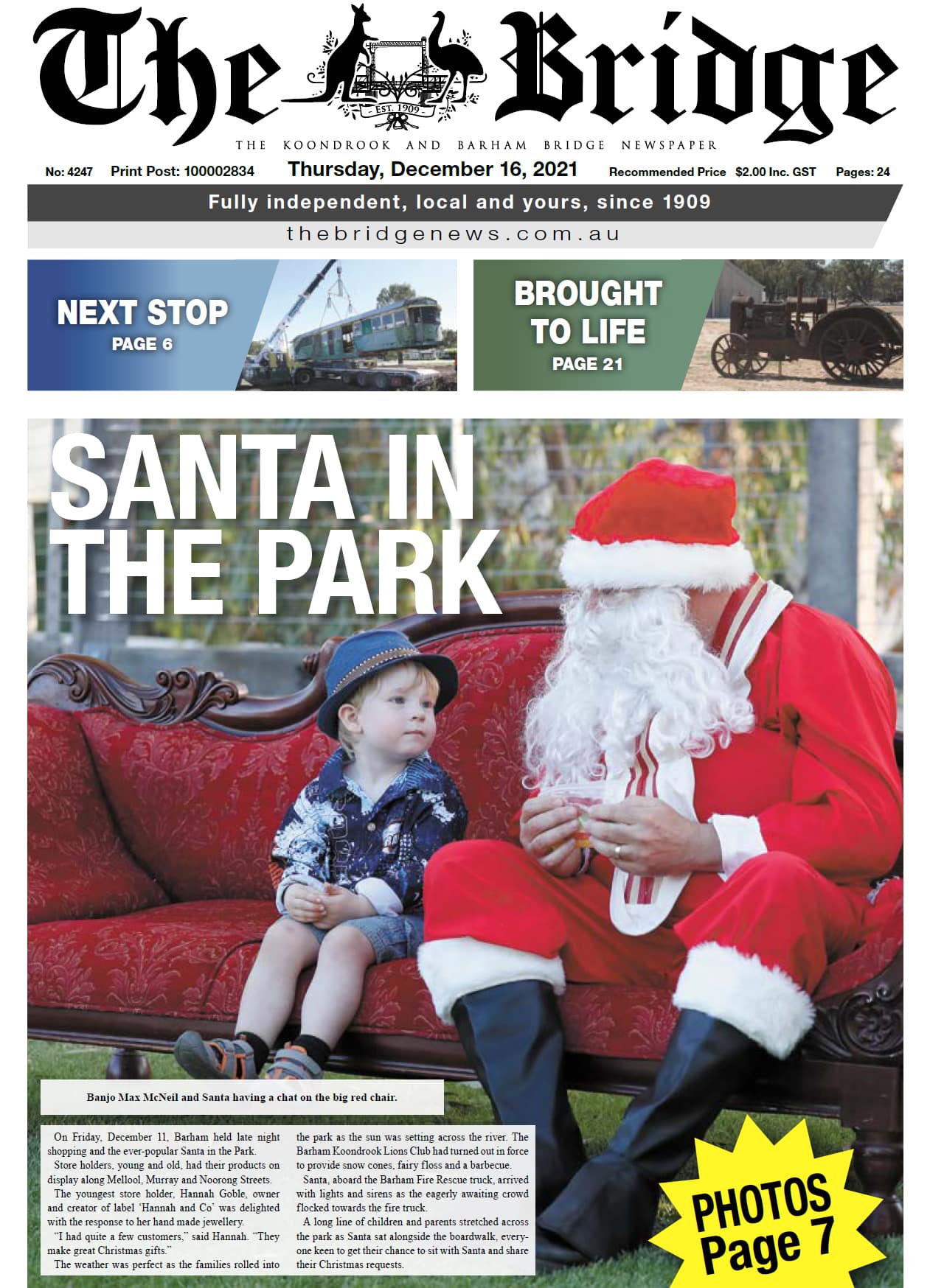 The Koondrook and Barham Bridge Newspaper 16 December 2021