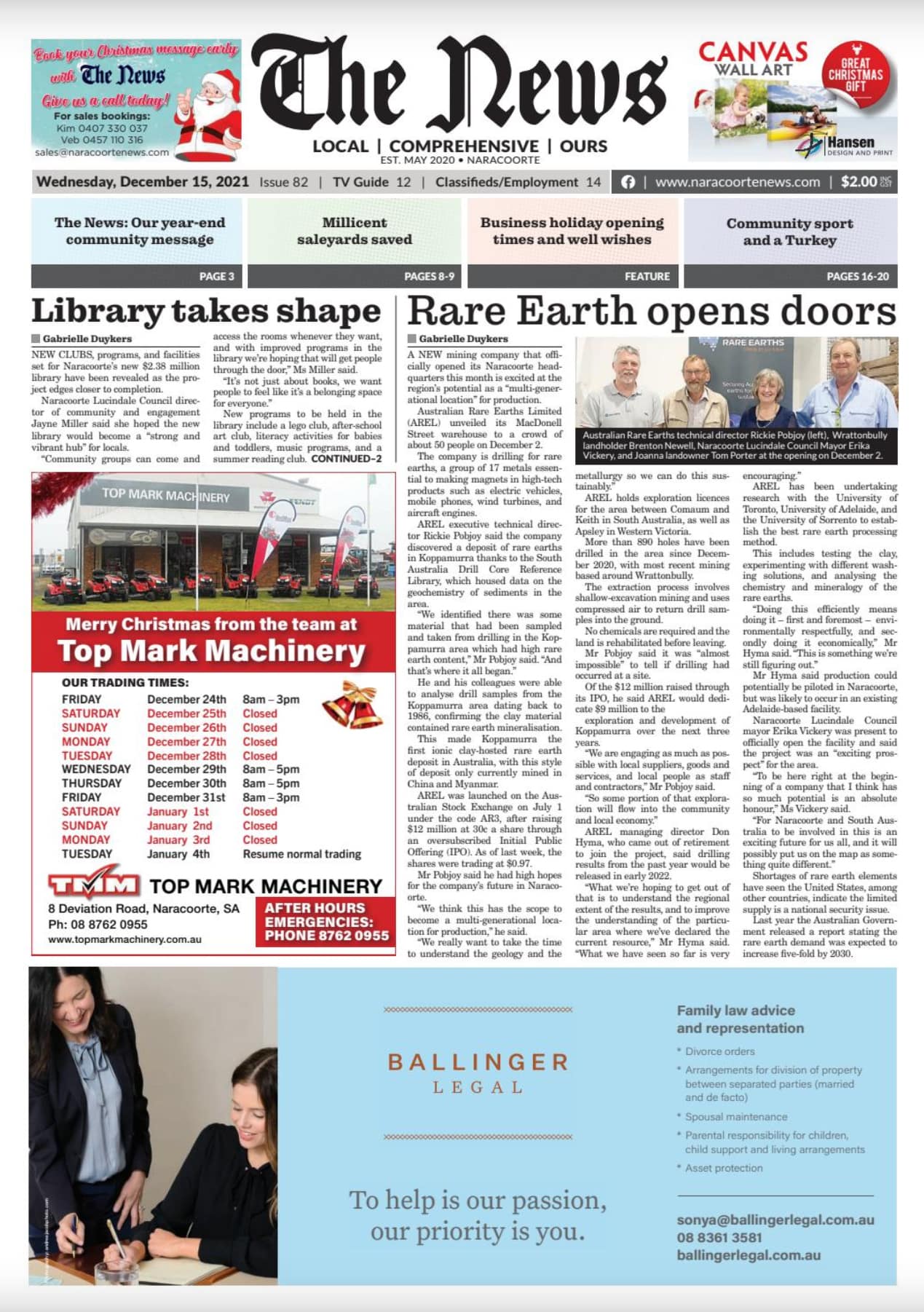 Naracoorte Community News 15 December 2021