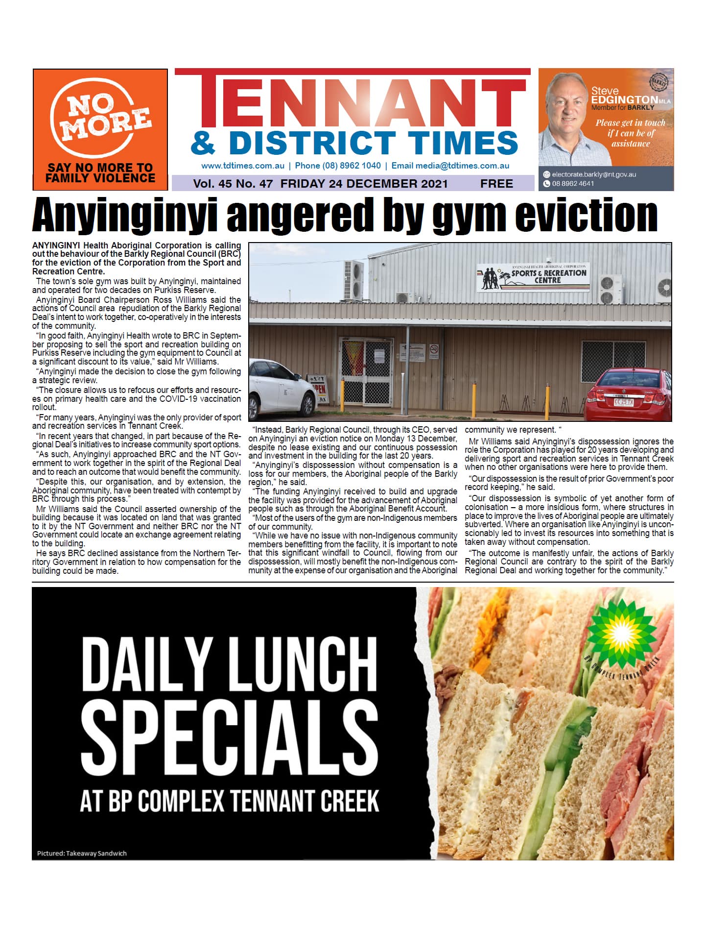 Tennant & District Times 24 December 2021