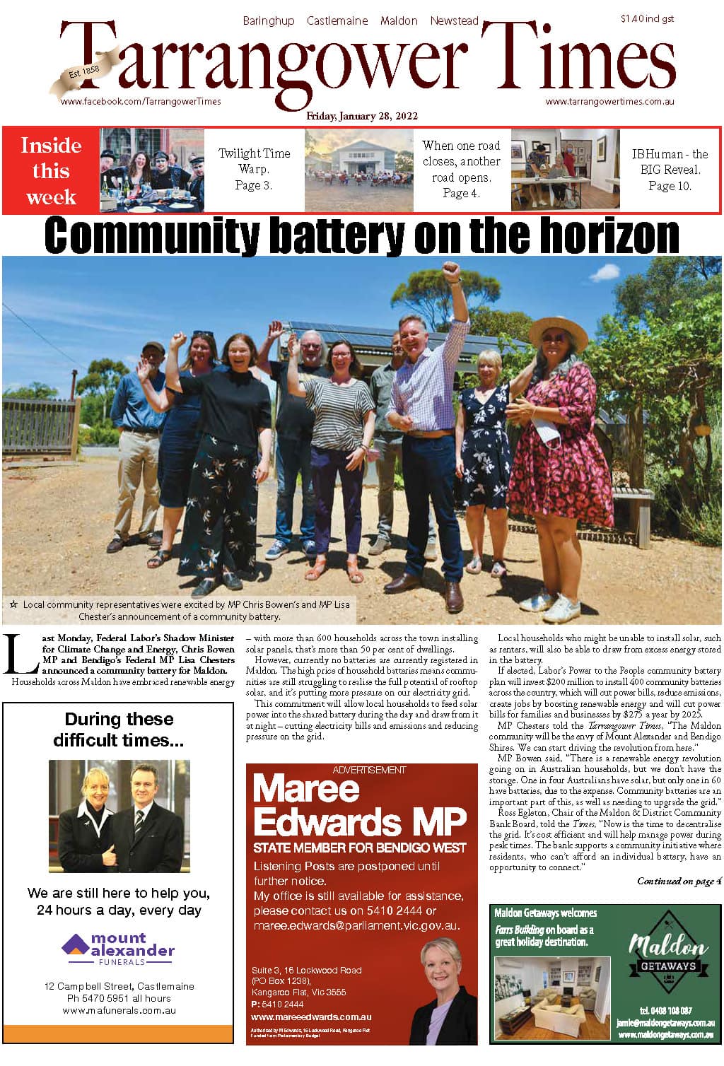 Tarrangower Times 28 January 2022