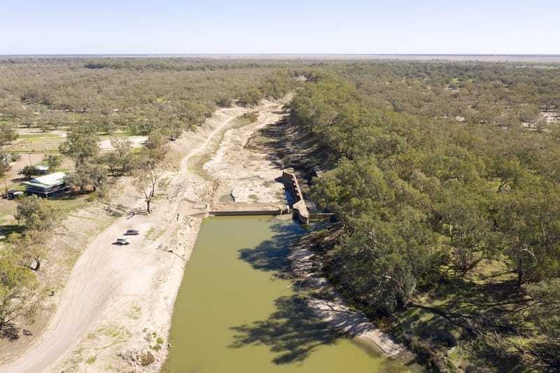 Darling River at Bourke in drought conditions